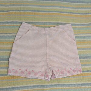 ⭐ Girl's Draper James Pink/White Striped Pull On Shorts 6X
